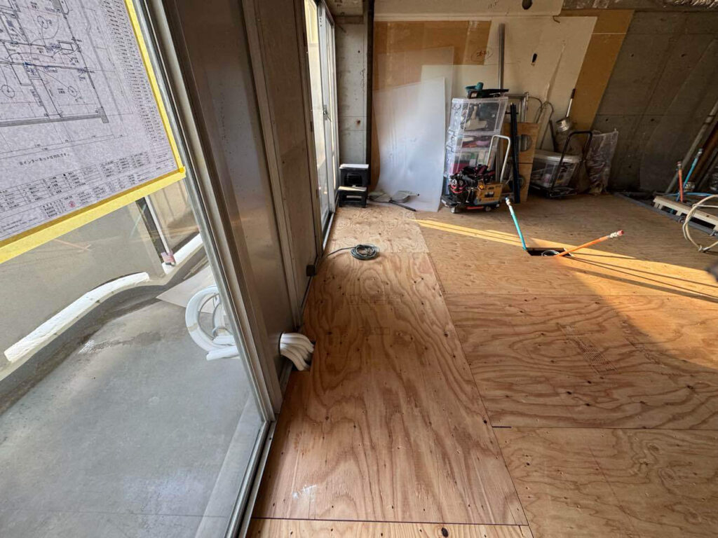 マンション　１日置床工事　乾式二重床（東京都目黒区）