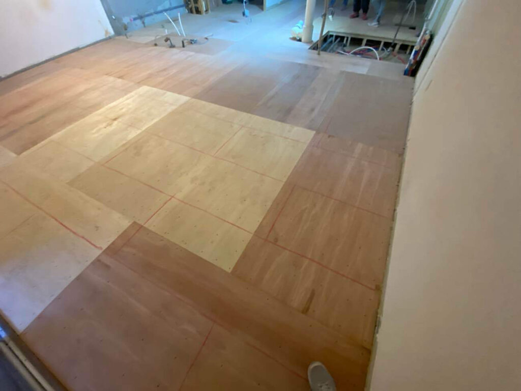 マンション　置床工事　乾式二重床（東京都目黒区）