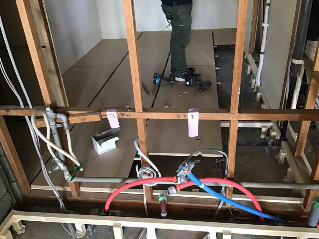 マンション　１日置床工事　乾式二重床（神奈川県平塚市）