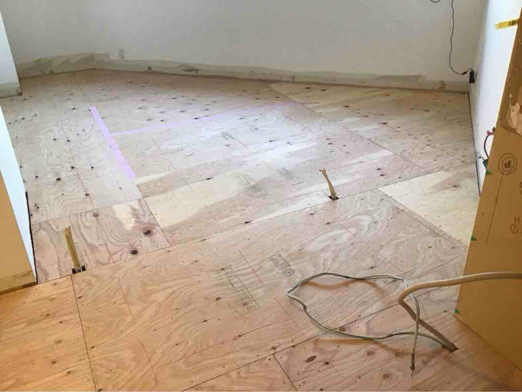 マンション　１日置床工事　乾式二重床（東京都台東区）