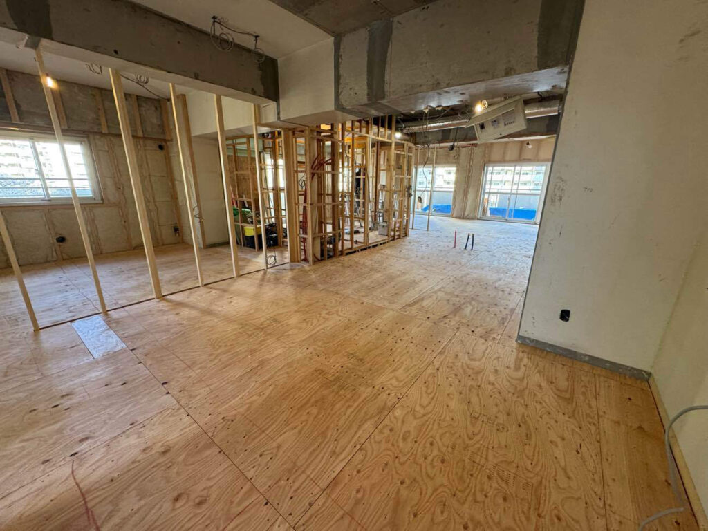 マンション 置床工事 乾式二重床(神奈川県相模原市)