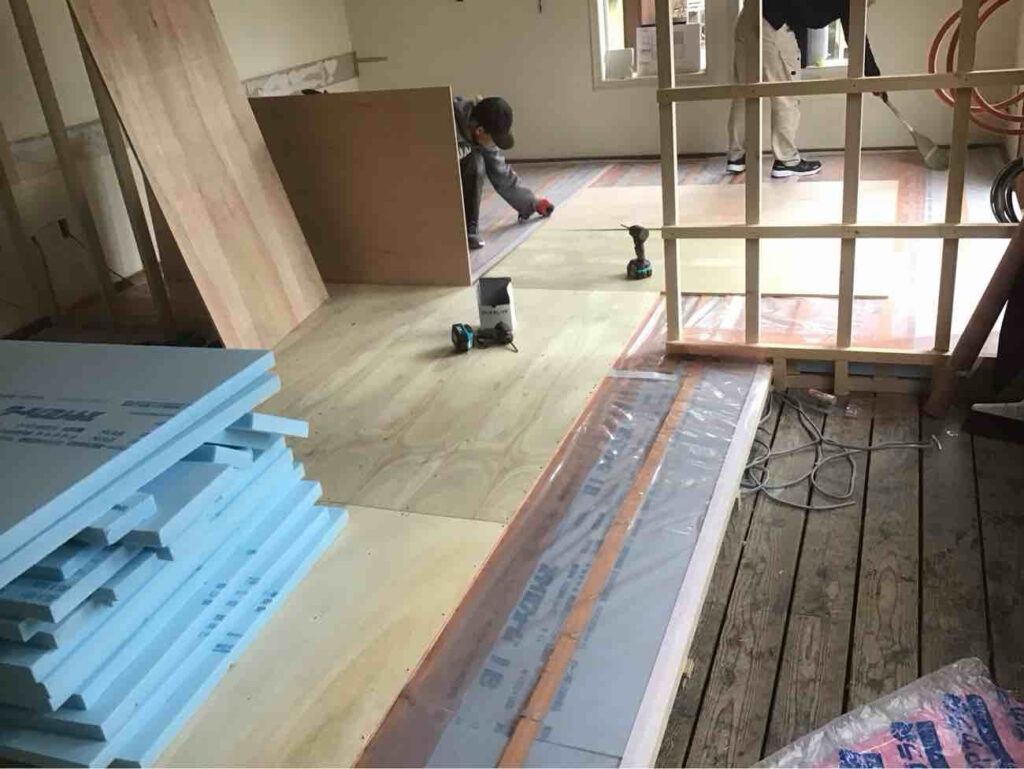 戸建住宅 置床工事 ラワン構造用合板12mm(東京都杉並区)