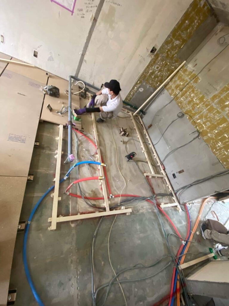 マンション　置床工事　乾式二重床（神奈川県大和市）