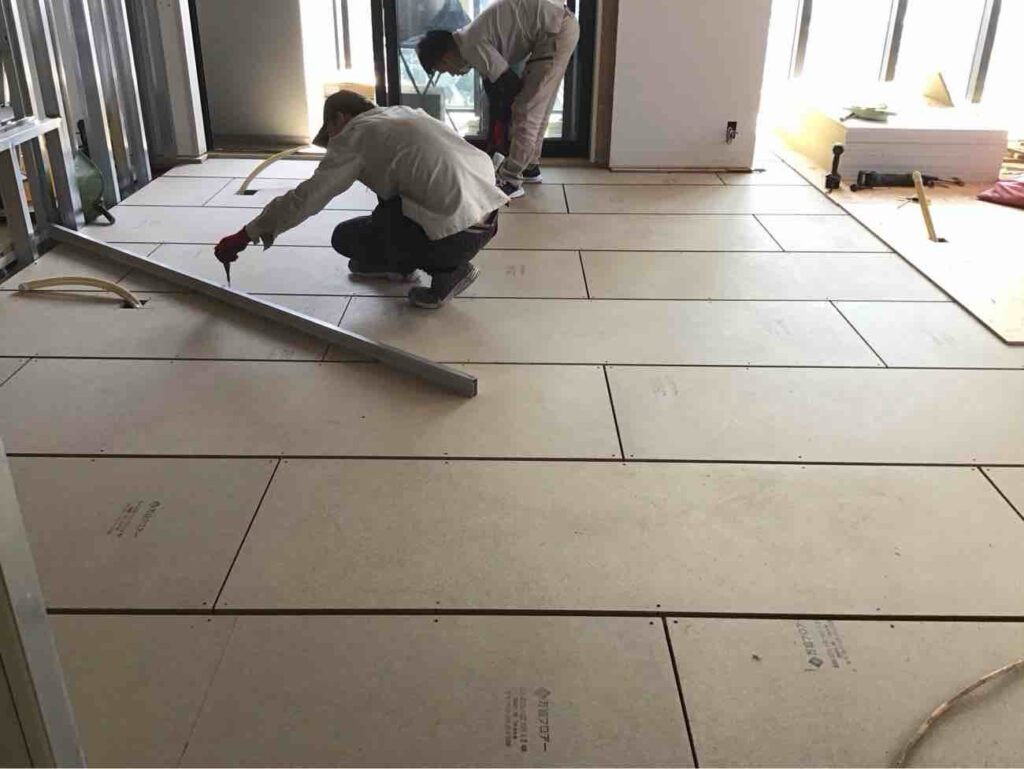 マンション 置床工事 乾式二重床(東京都渋谷区)
