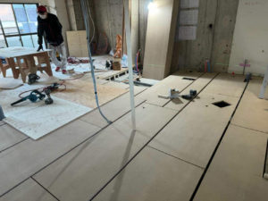 マンション　一日置床工事　フリーフロアCP（東京都品川区）