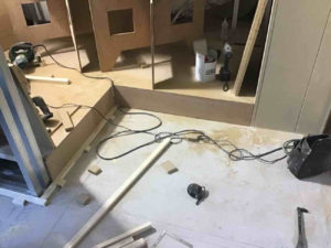 マンション　置床工事　乾式二重床（東京都葛飾区）