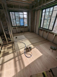 マンション　置床工事　乾式二重床（横浜市西区）
