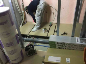 マンション　置床工事　乾式二重床（神奈川県横浜市西区）