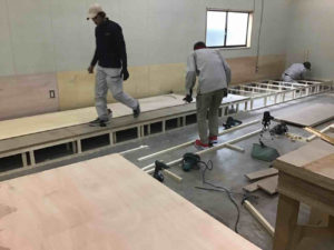 店舗　置床工事　乾式二重床（東京都墨田区）