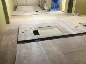 シュミレーションゴルフ店舗　置床工事　乾式二重床（東京都大田区）