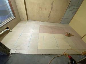 マンション　置床工事　乾式二重床（横浜市港北区）