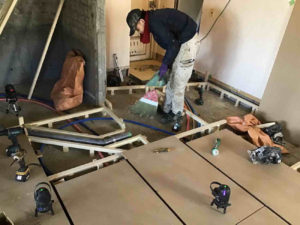 マンション　１日置床工事　乾式二重床（東京都八王子市）