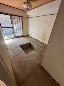 マンション　置床工事　乾式二重床（横浜市中区）