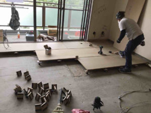 マンション　１日置床工事　乾式二重床（東京都小金井市）