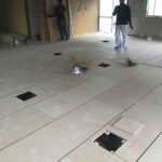 店舗　置床工事　乾式二重床（埼玉県戸田市）