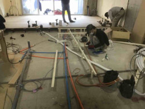 マンション　１日置床工事　フリーフロアCP（東京都港区）