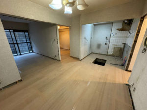 マンション　置床工事　乾式二重床（横浜市中区）