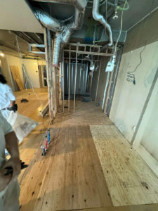 マンション　１日置床工事　フリーフロアCP（東京都中央区）