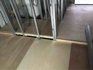 新築マンション　置床工事　乾式二重床（横浜市西区）