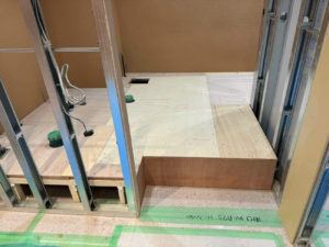 クリニック　置床工事　乾式二重床（東京都中野区）