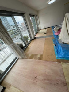 マンション　置床工事　乾式二重床（東京都港区）