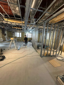 店舗　置床工事　乾式二重床（東京都目黒区）