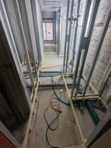 新築マンション　置床工事　乾式二重床（東京都葛飾区）