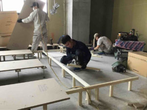 クリニック　置床工事　乾式二重床（東京都世田谷区）