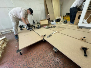 店舗新装　置床工事　乾式二重床（神奈川県大和市）