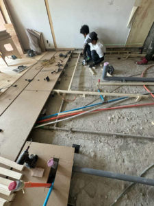 マンション　置床工事　フリーフロアCP（東京都港区）