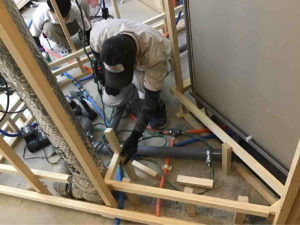 マンション　置床工事　乾式二重床（東京都台東区）