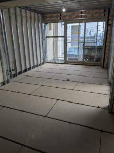 マンション　置床工事　フリーフロアCPR（東京都大田区）