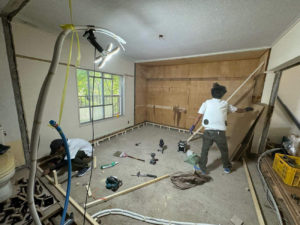 マンション　１日置床工事　乾式二重床（東京都東久留米市）