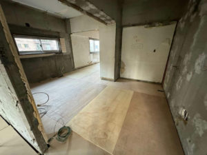 マンション　置床工事　フリーフロアCP（東京都港区）