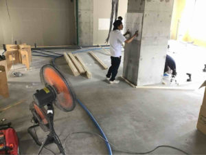 クリニック　置床工事　万協乾式二重床（埼玉県草加市）