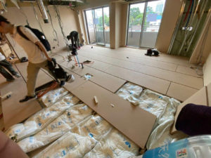 マンション　置床工事　フリーフロアCP（東京都品川区）