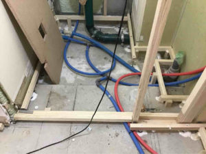 マンション　置床工事　乾式二重床（東京都新宿区）