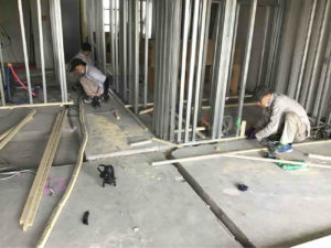 マンション　置床工事　乾式二重床（横浜市港北区）