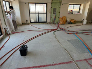 マンション　1日置床工事　フリーフロアCP（東京都品川区）