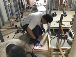 マンション　置床工事　乾式二重床（東京都渋谷区）