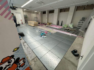 店舗　OAフロア工事　モザイクフロア（東京都江戸川区）