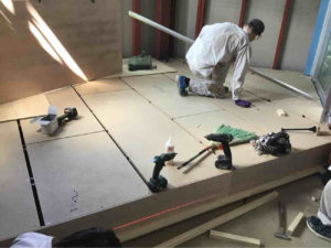 工場　置床工事　乾式二重床（神奈川県藤沢市）