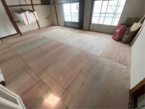 マンション　置床工事　乾式二重床（東京都中野区）