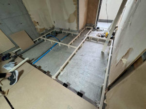 マンション改装　置床工事　乾式二重床（東京都目黒区）