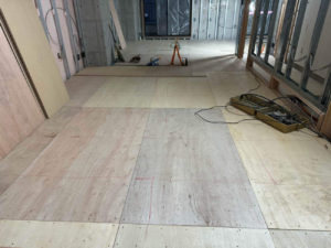 マンション　１日置床工事　乾式二重床（東京都中央区）