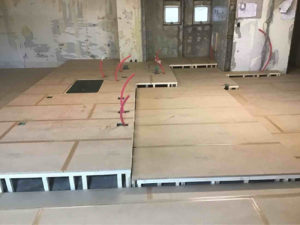 店舗　置床工事　乾式二重床（東京都文京区）