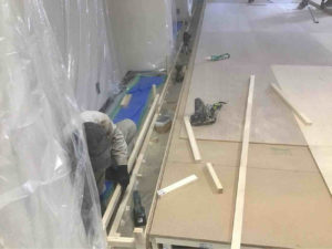 シュミレーションゴルフ店舗　細工置床工事　乾式二重床（栃木県宇都宮市）