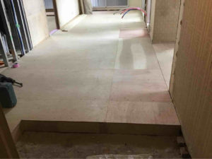 マンション　１日置床工事　乾式二重床（東京都渋谷区）