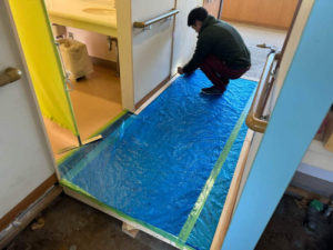 トイレ改修　置床工事　フリーフロアCP（千葉県白井市）
