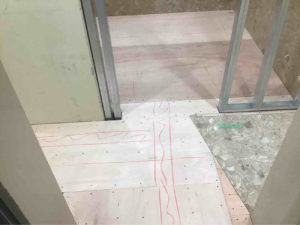 美容室　置床工事　乾式二重床（東京都渋谷区）